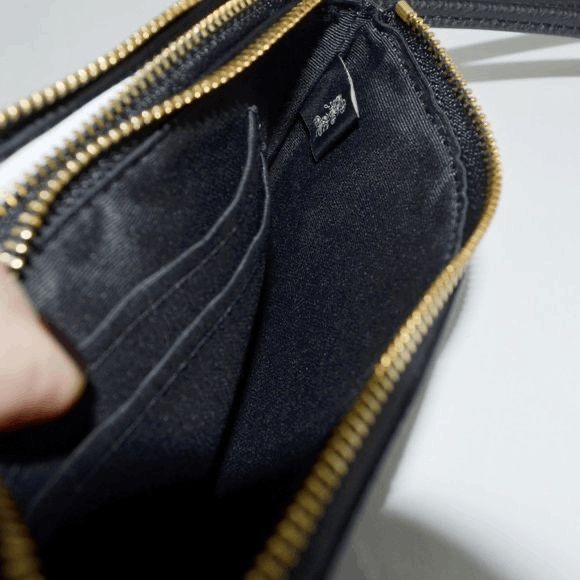 COACH Pebble Leather Double Corner Zip Wallet Wristlet NEW - Picture 8 of 8